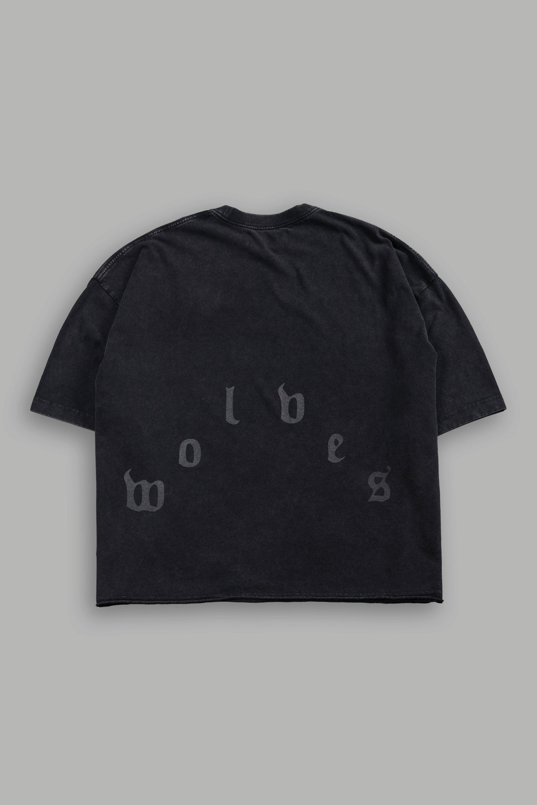 Doom Defiant Grunge Raw Hem Box Cut Tee in Black