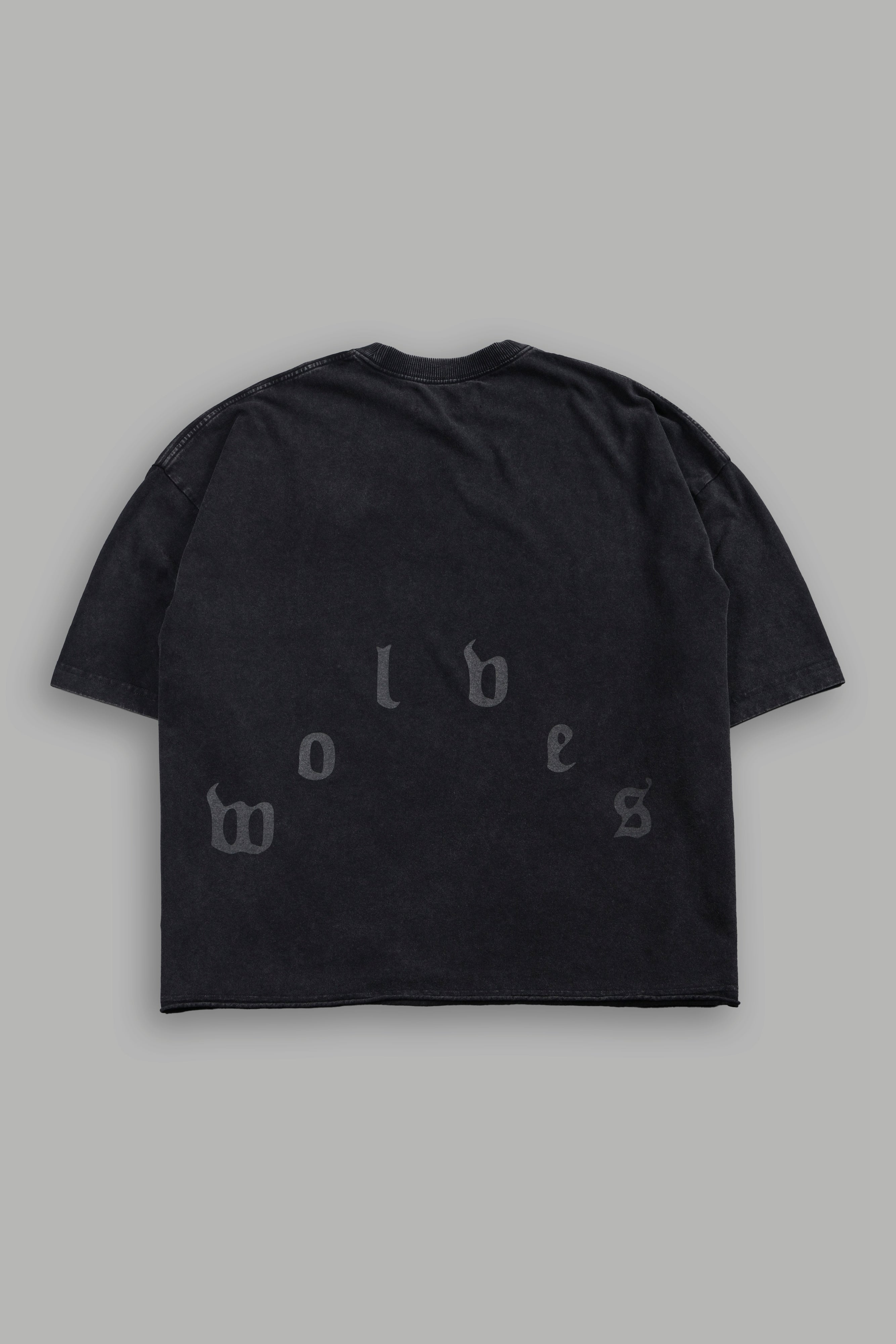 Doom Defiant Grunge Raw Hem Box Cut Tee in Black