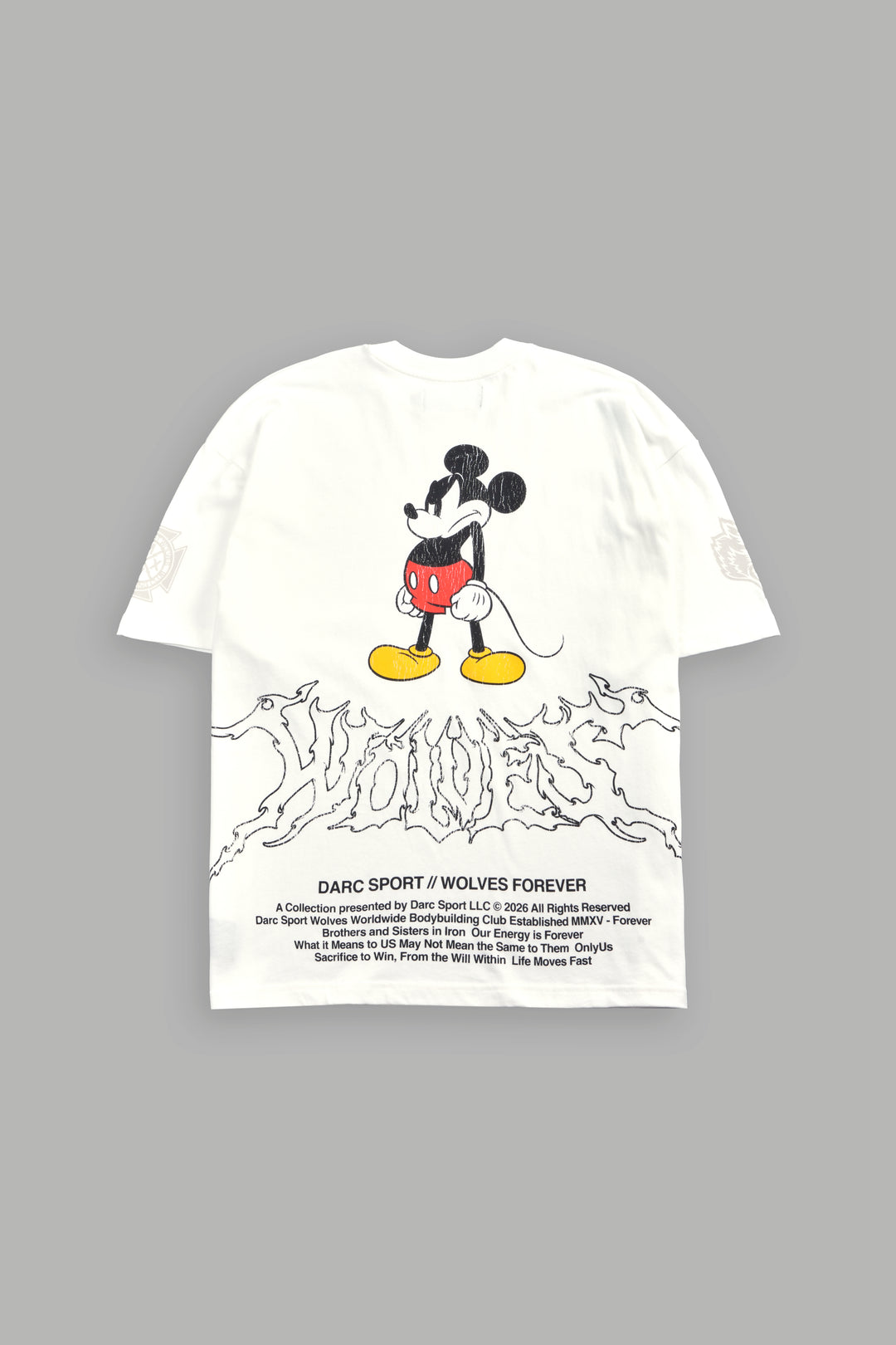 Mickey Wlvsfrvr Premium Oversized Tee in Cream