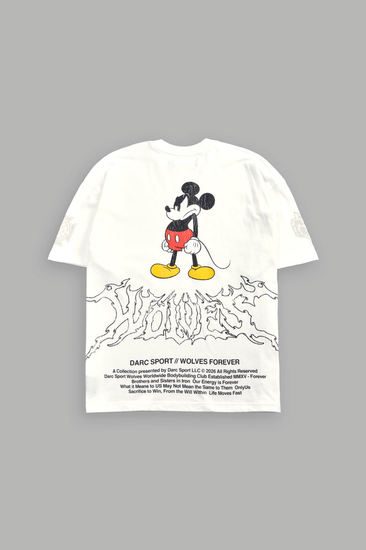 Mickey Wlvsfrvr Premium Oversized Tee in Cream