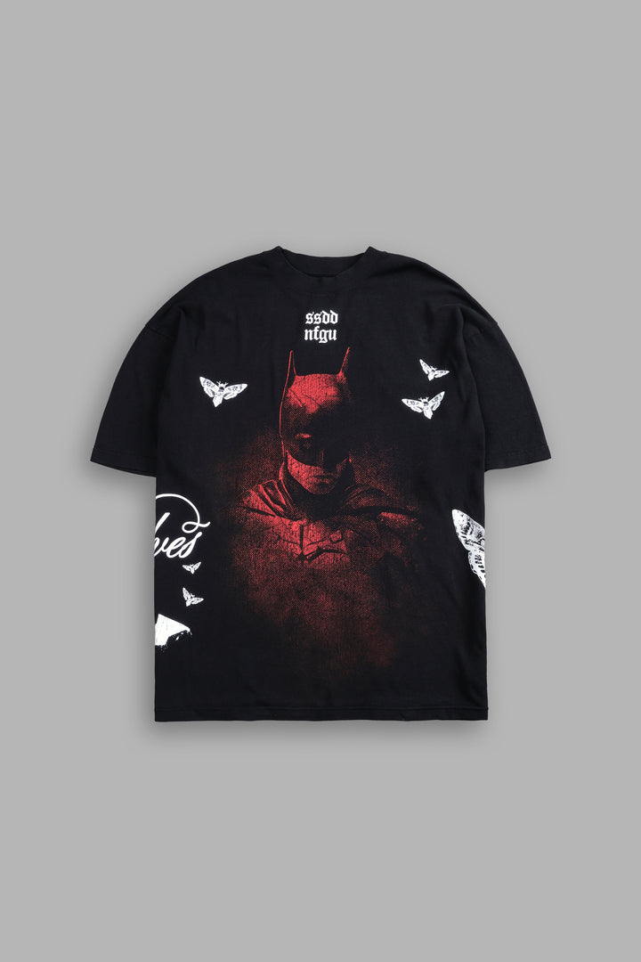 (1 OF 500) The Batman "Premium" Oversized Tee in Black/Red