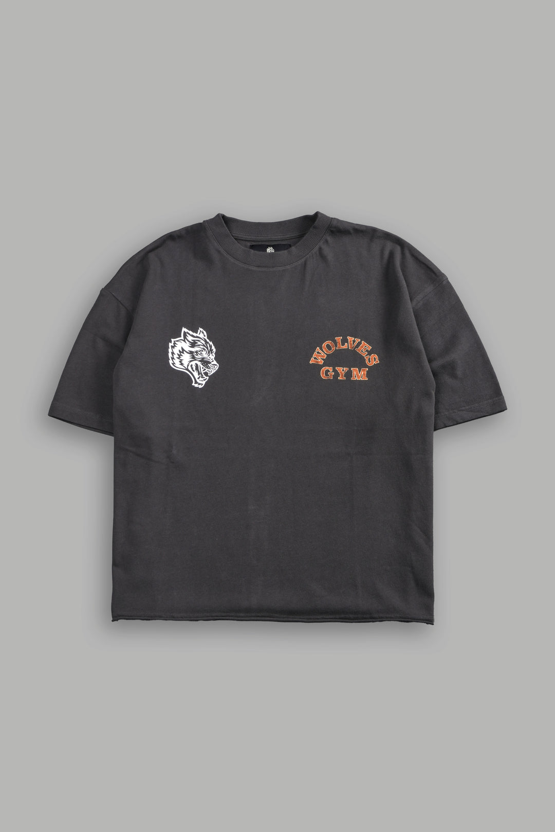 Wolves Gym V2 Premium Raw Hem "Box Cut" Tee in Wolf Gray