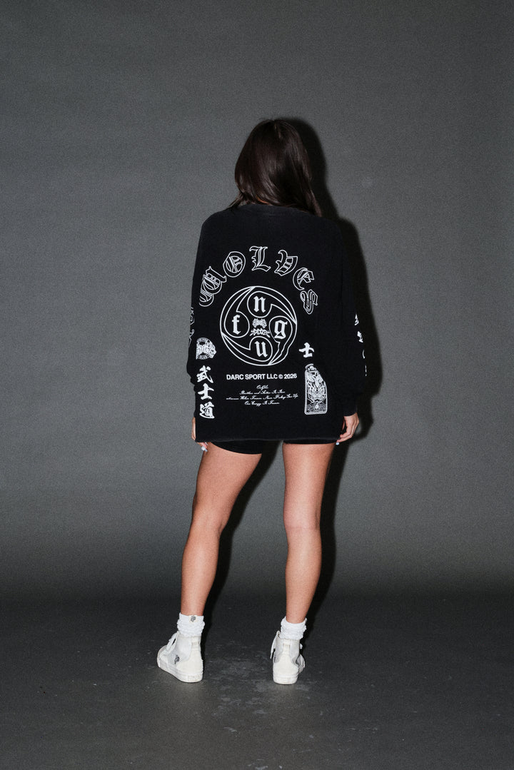 Kazoku Okami Premium Box Cut Ls Tee in Black