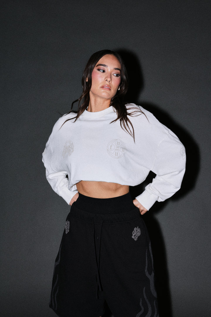 Kazoku Okami Premium Box Cut Ls Tee in Cream