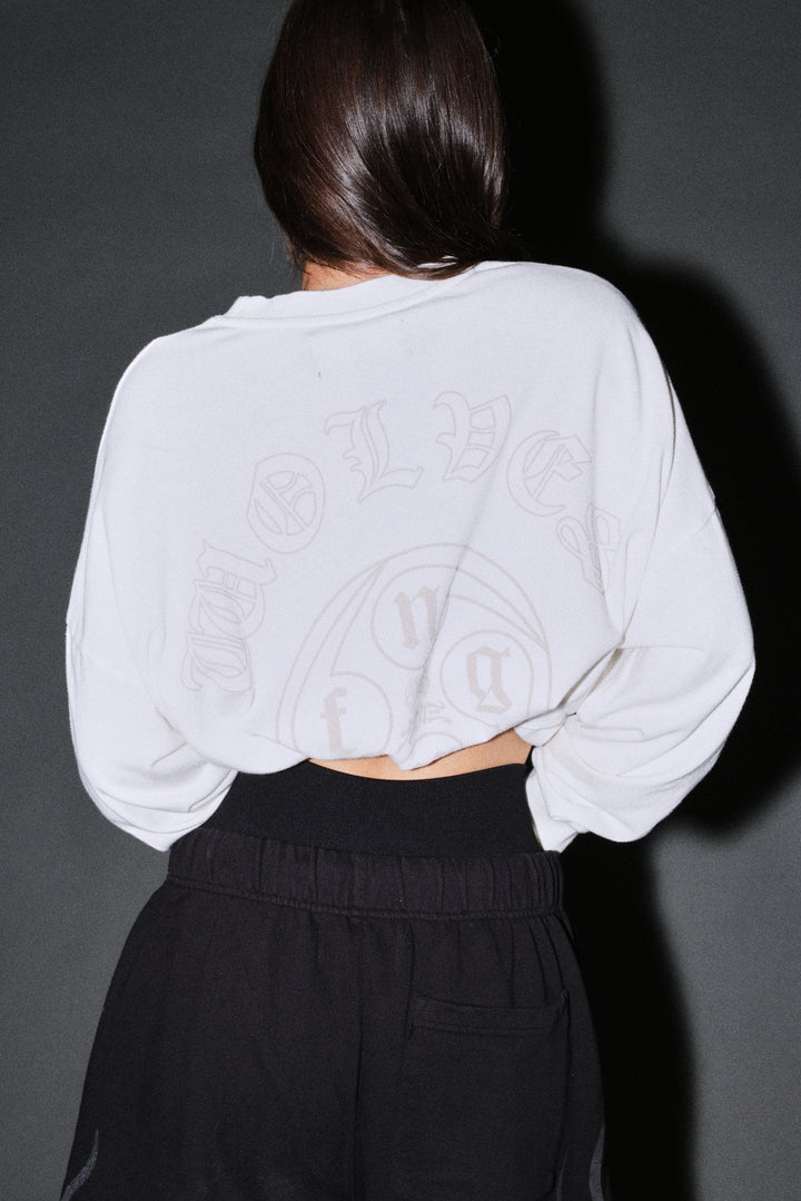 Kazoku Okami Premium Box Cut Ls Tee in Cream