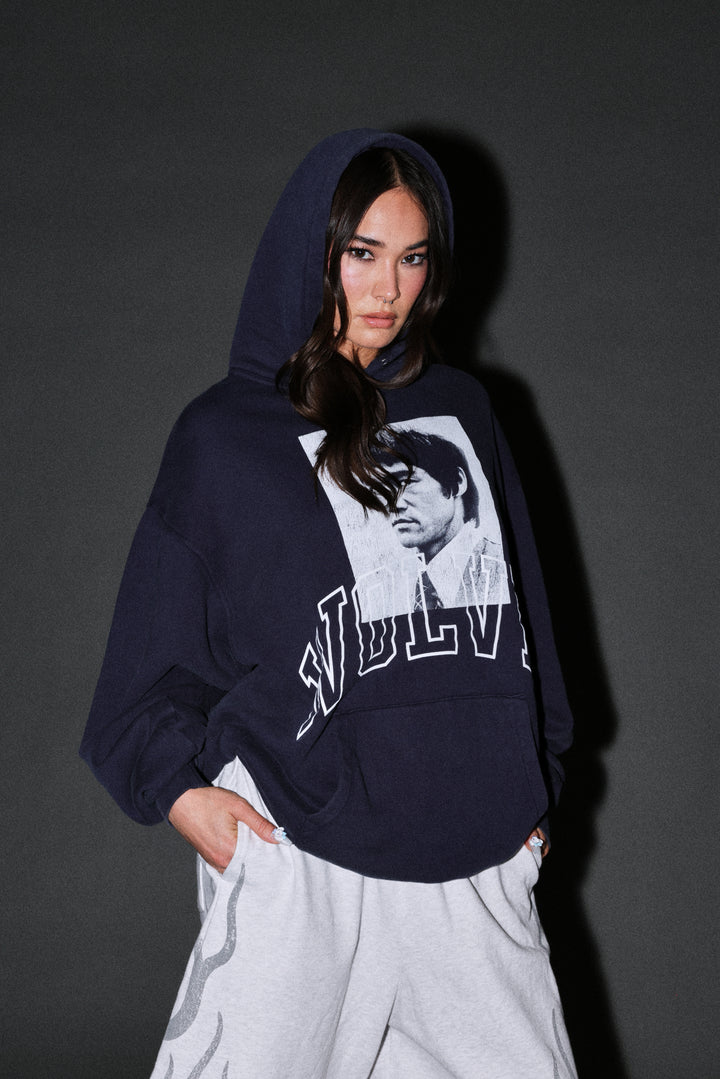 Bruce Lee Forever Pierce Hoodie in Navy