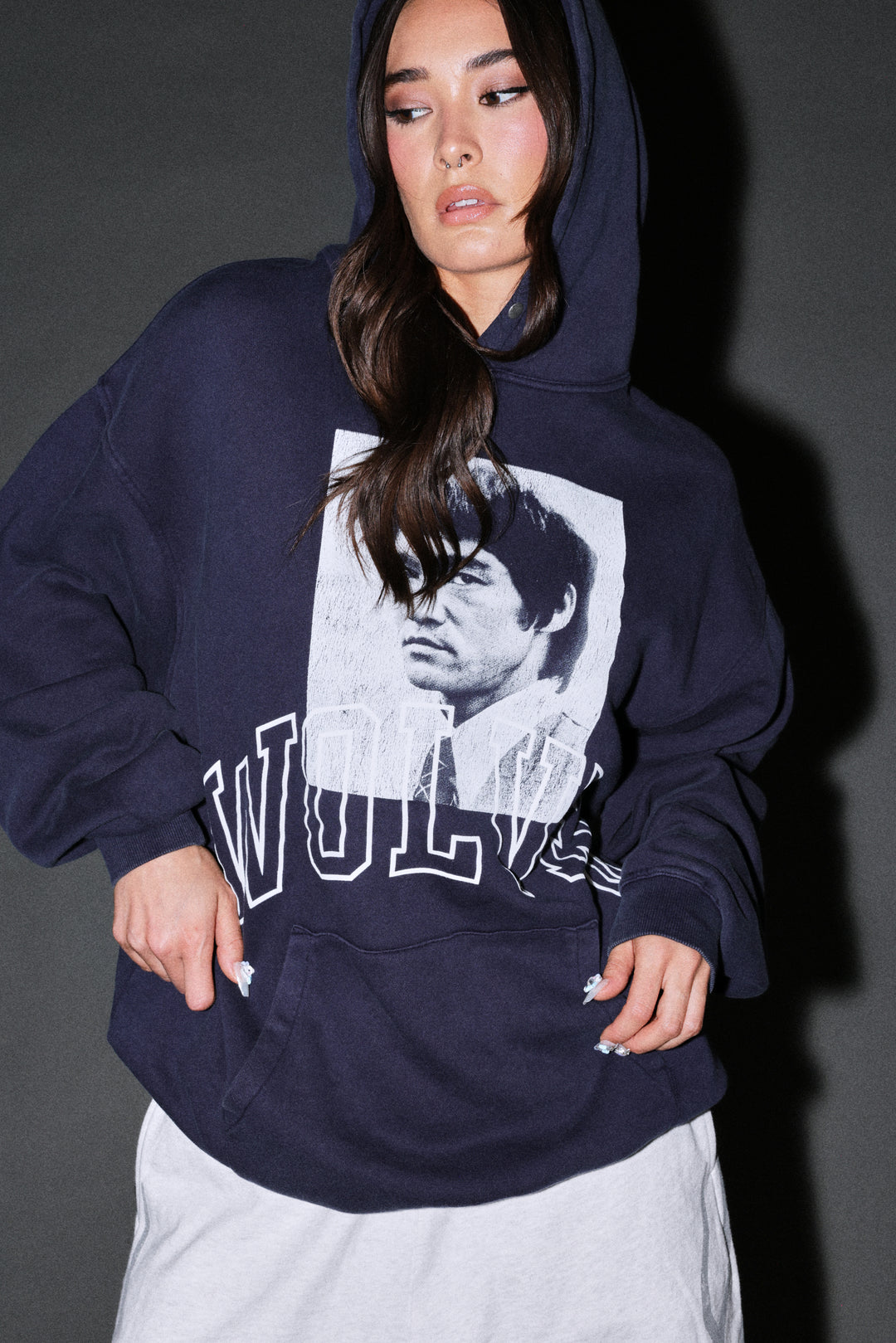 Bruce Lee Forever Pierce Hoodie in Navy