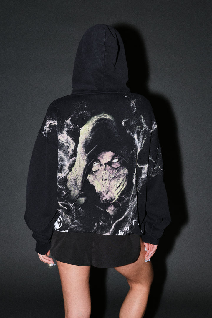 Scorpion Fire Pierce Hoodie in Black