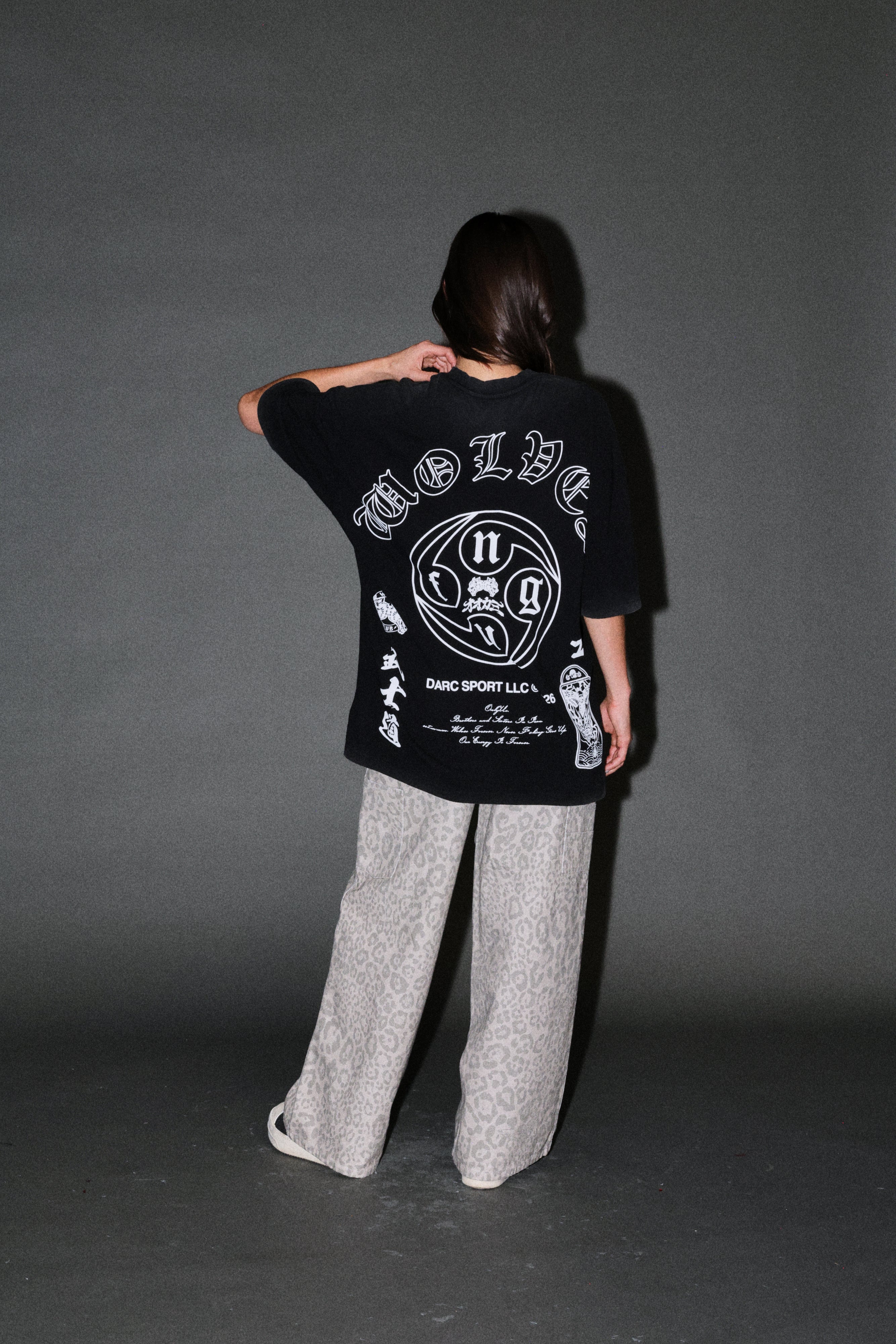 Kazoku Okami Premium Oversized Tee in Black