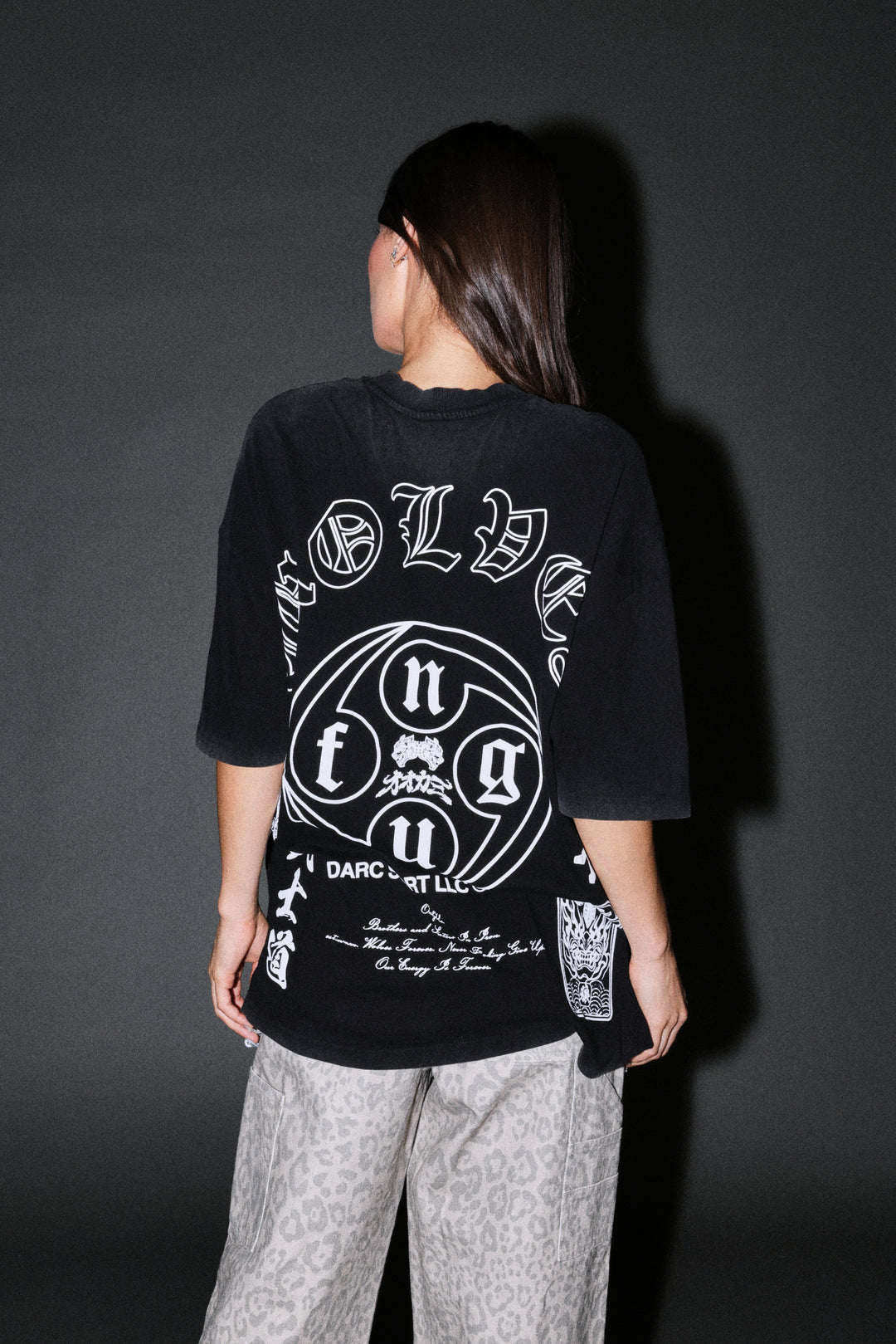 Kazoku Okami Premium Oversized Tee in Black