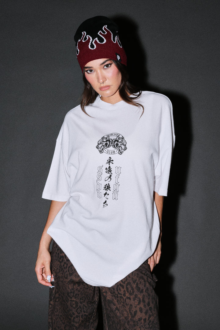 Kazoku Okami Premium Oversized Tee in White