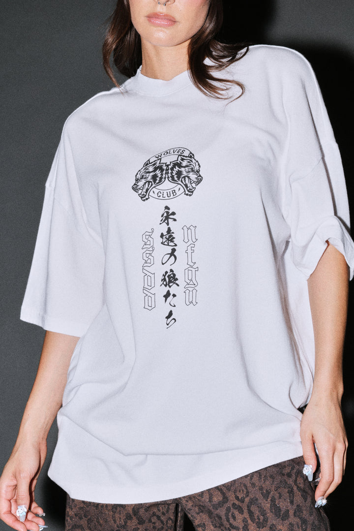 Kazoku Okami Premium Oversized Tee in White
