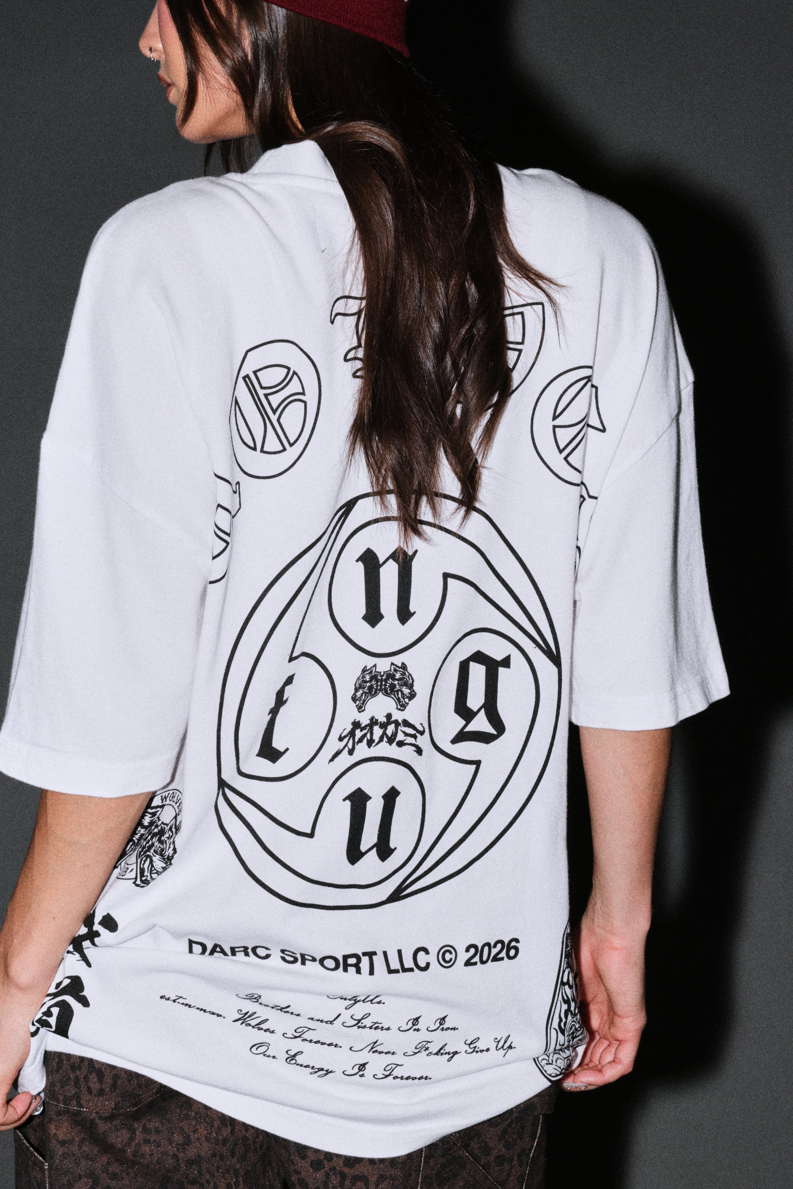 Kazoku Okami Premium Oversized Tee in White