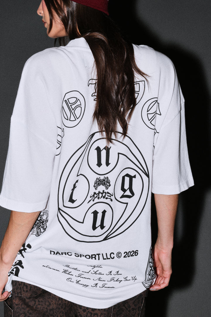 Kazoku Okami Premium Oversized Tee in White