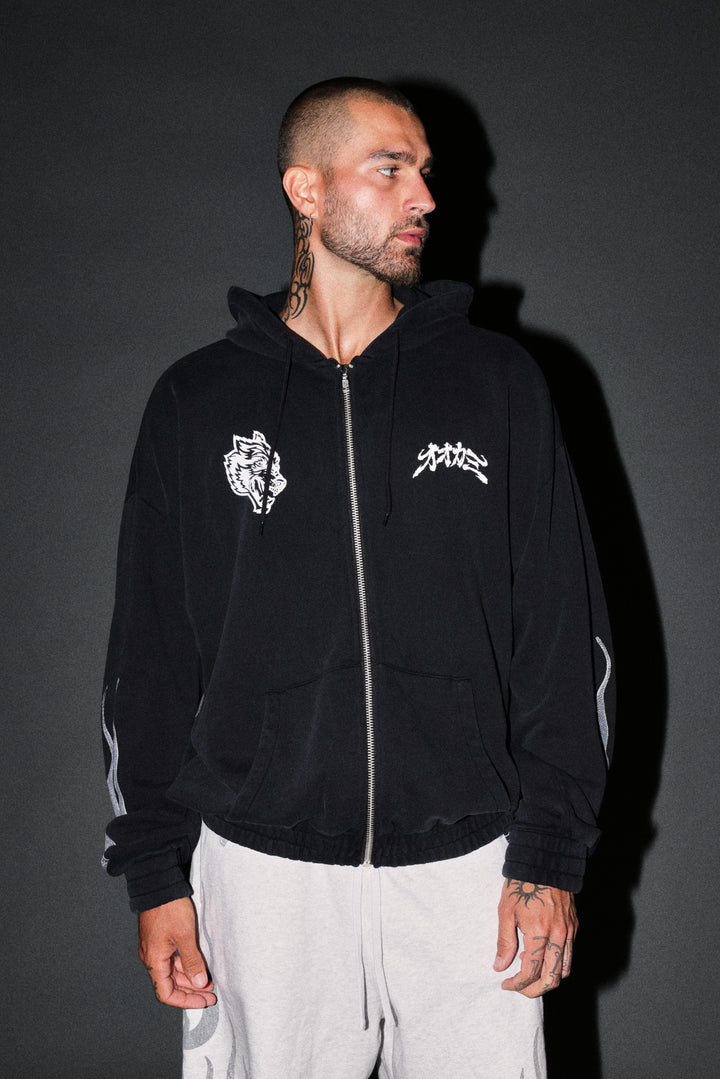 Our Code Chambers Zip Hoodie in Black