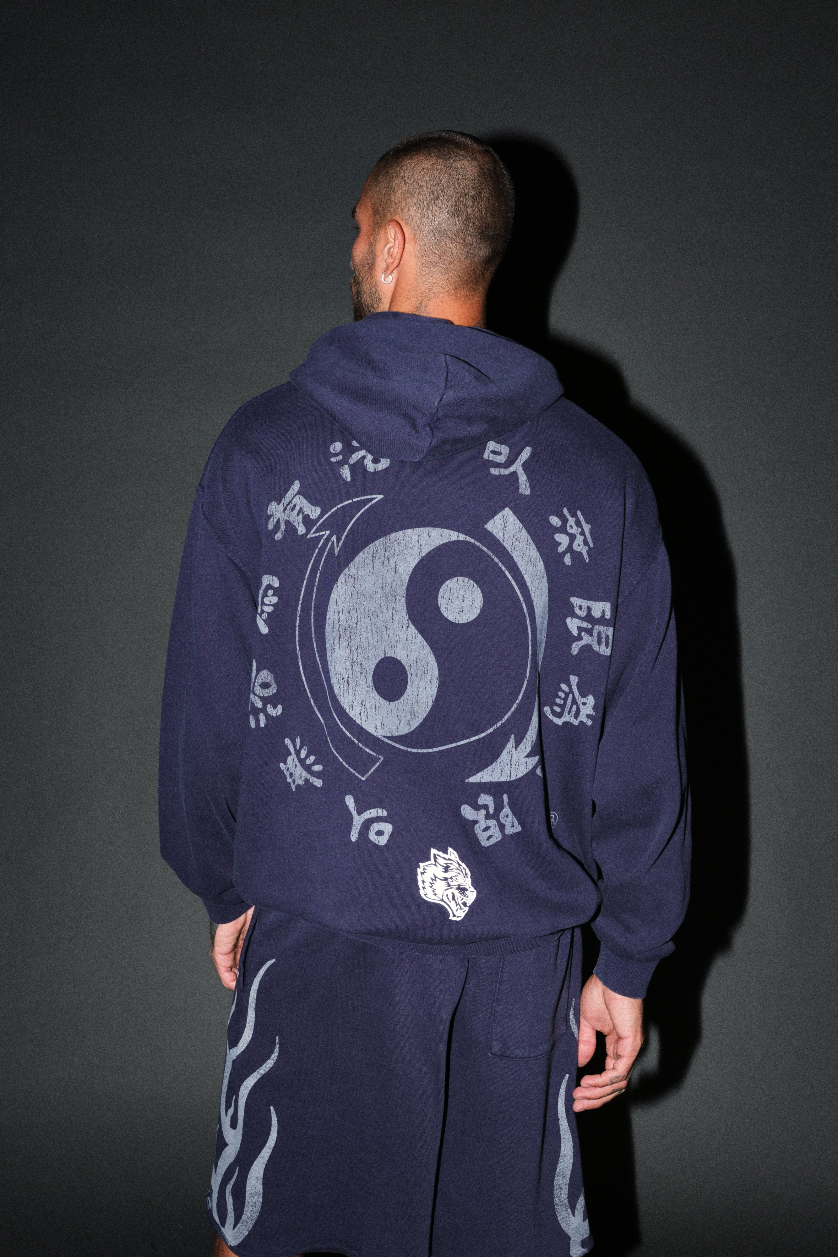 Bruce Lee Forever Pierce Hoodie in Navy