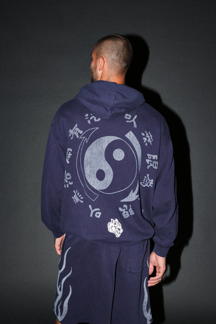 Bruce Lee Forever Pierce Hoodie in Navy