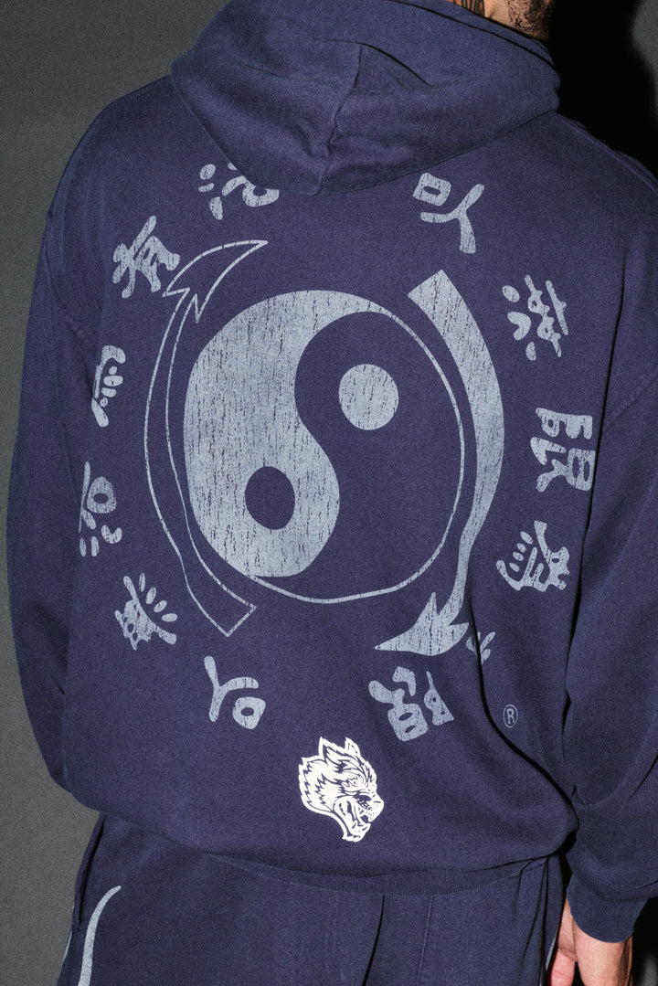 Bruce Lee Forever Pierce Hoodie in Navy