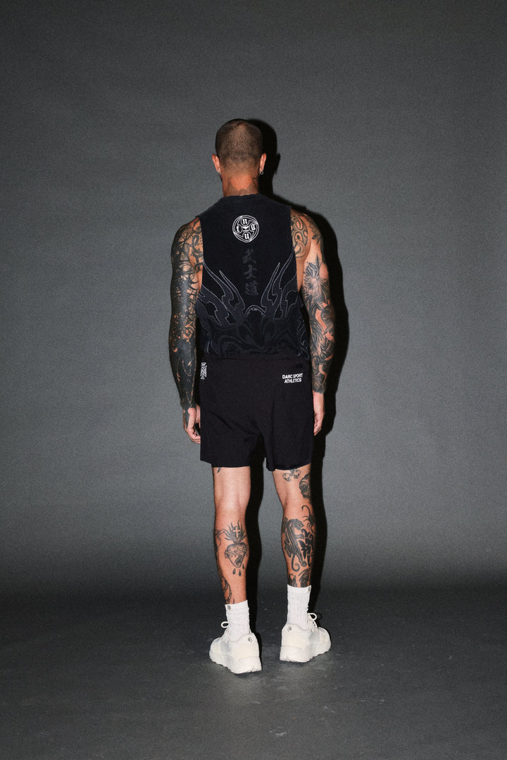 Half Mask Tommy Muscle Tee in Black