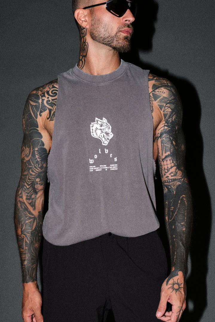 Half Mask Tommy Muscle Tee in Slate Gray