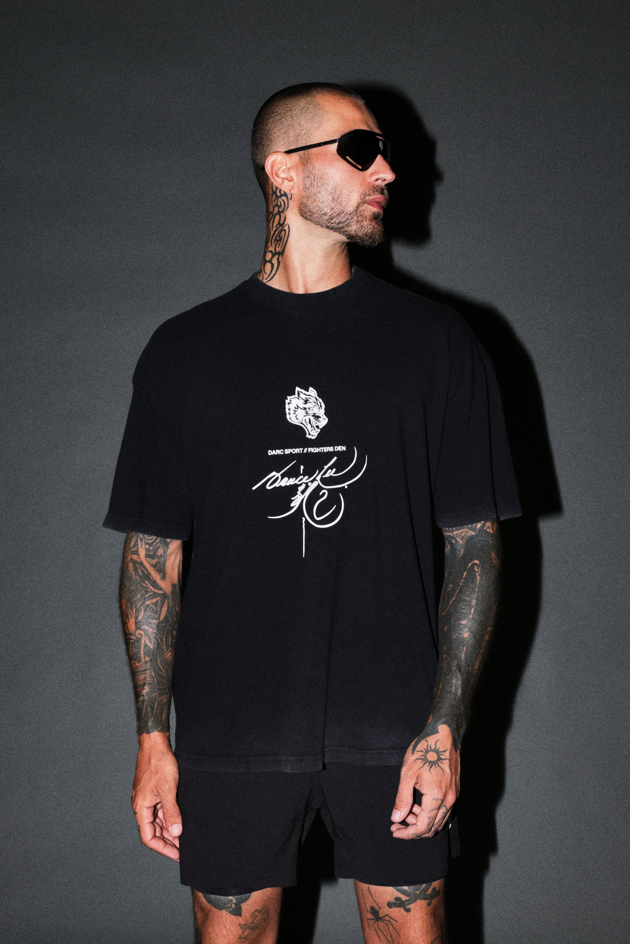 Bruce Lee Flame Premium Oversized Tee in Black