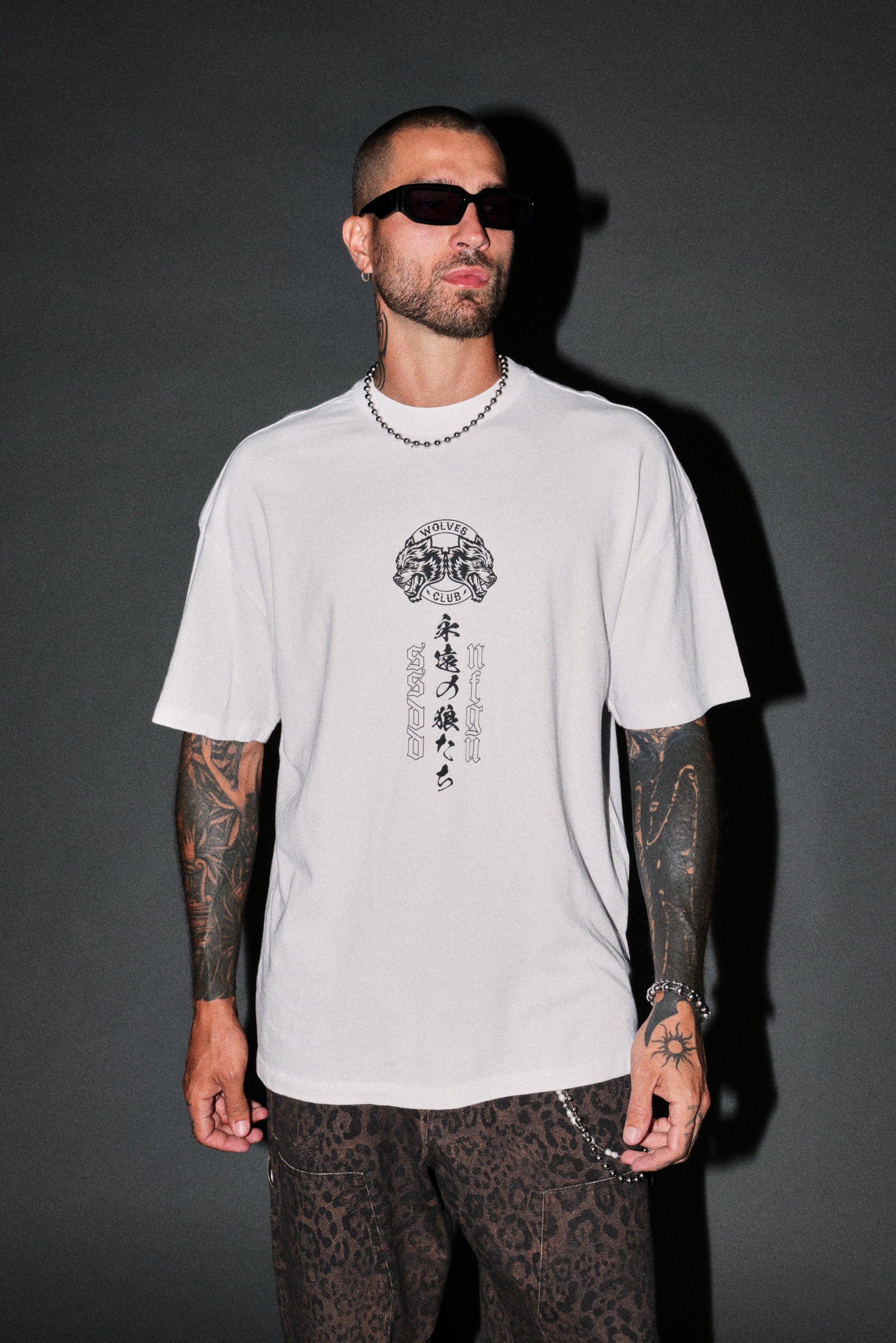 Kazoku Okami Premium Oversized Tee in White