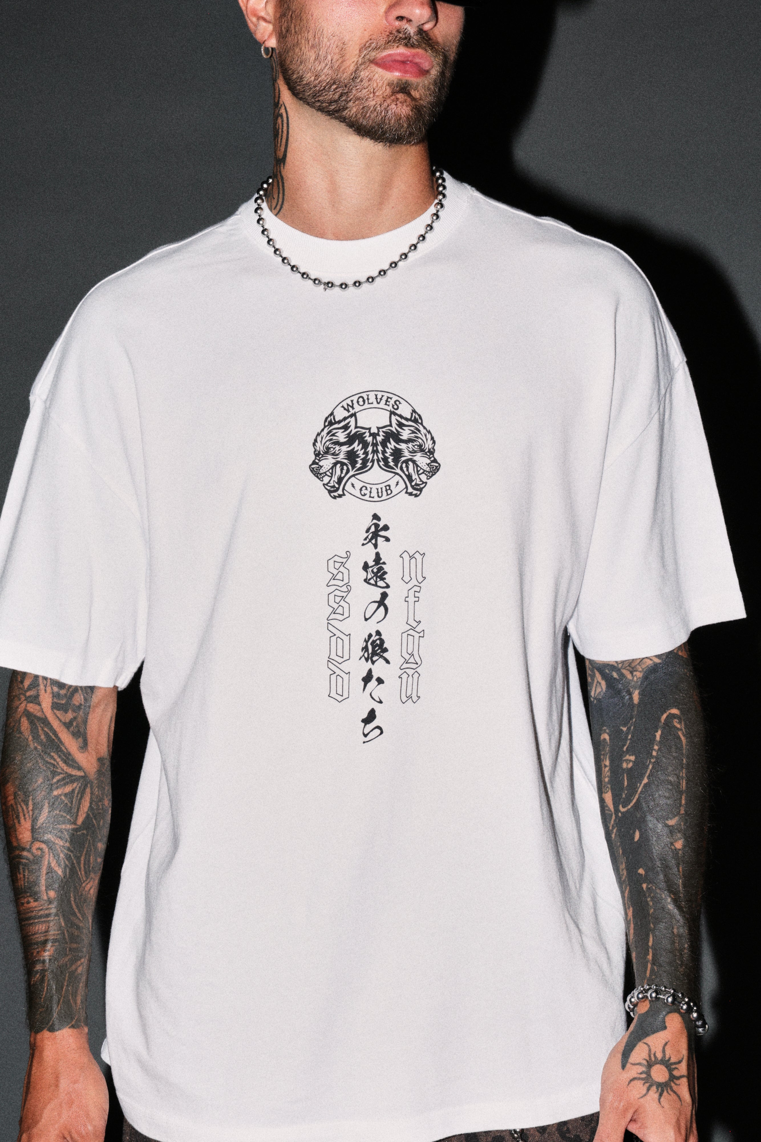Kazoku Okami Premium Oversized Tee in White