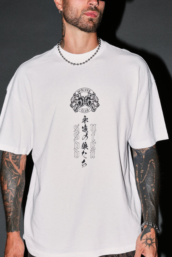 Kazoku Okami Premium Oversized Tee in White