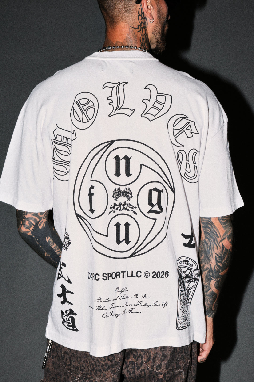 Kazoku Okami Premium Oversized Tee in White