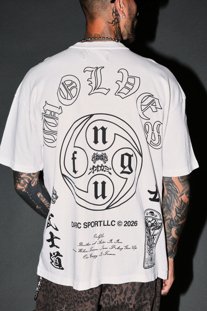 Kazoku Okami Premium Oversized Tee in White