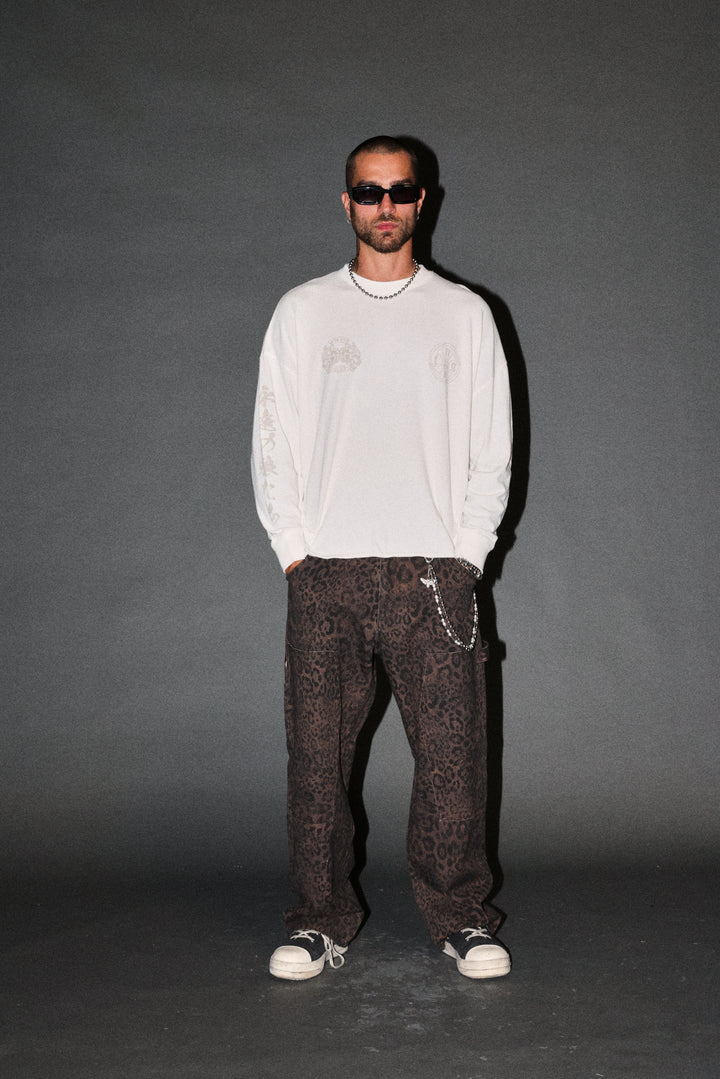 Kazoku Okami Premium Box Cut Ls Tee in Cream