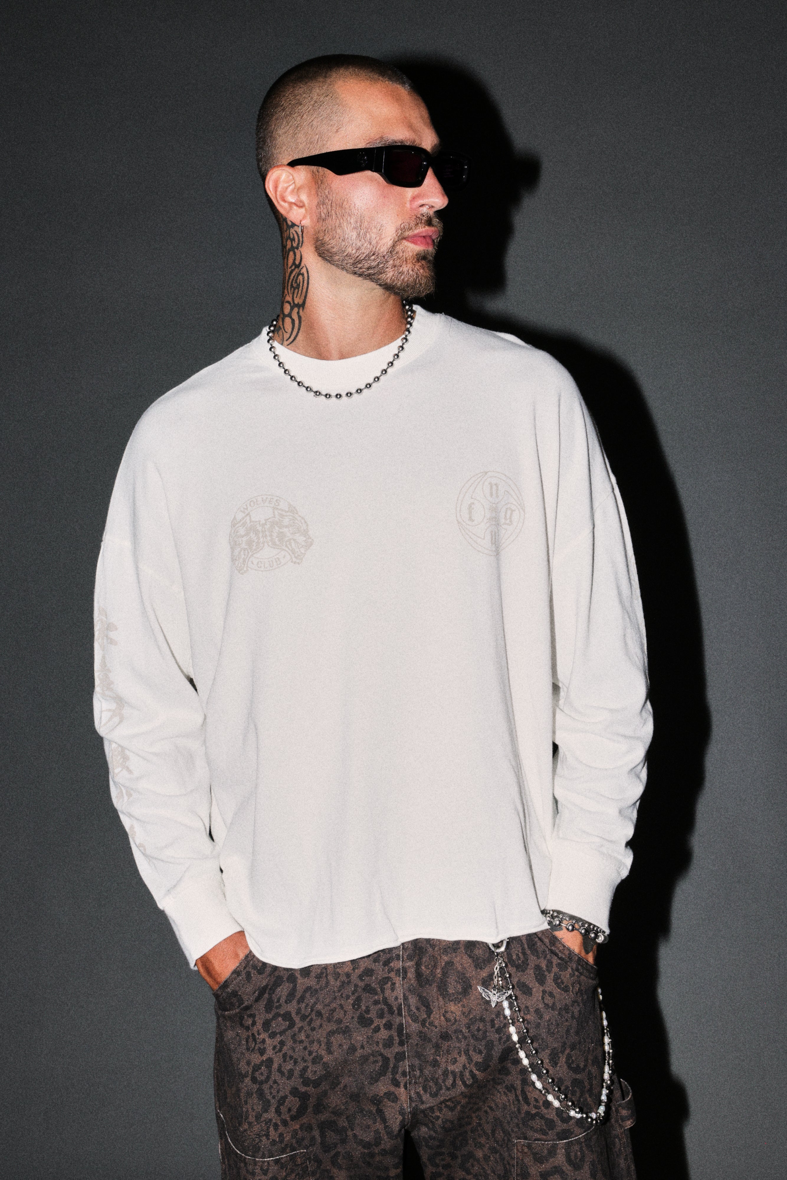 Kazoku Okami Premium Box Cut Ls Tee in Cream