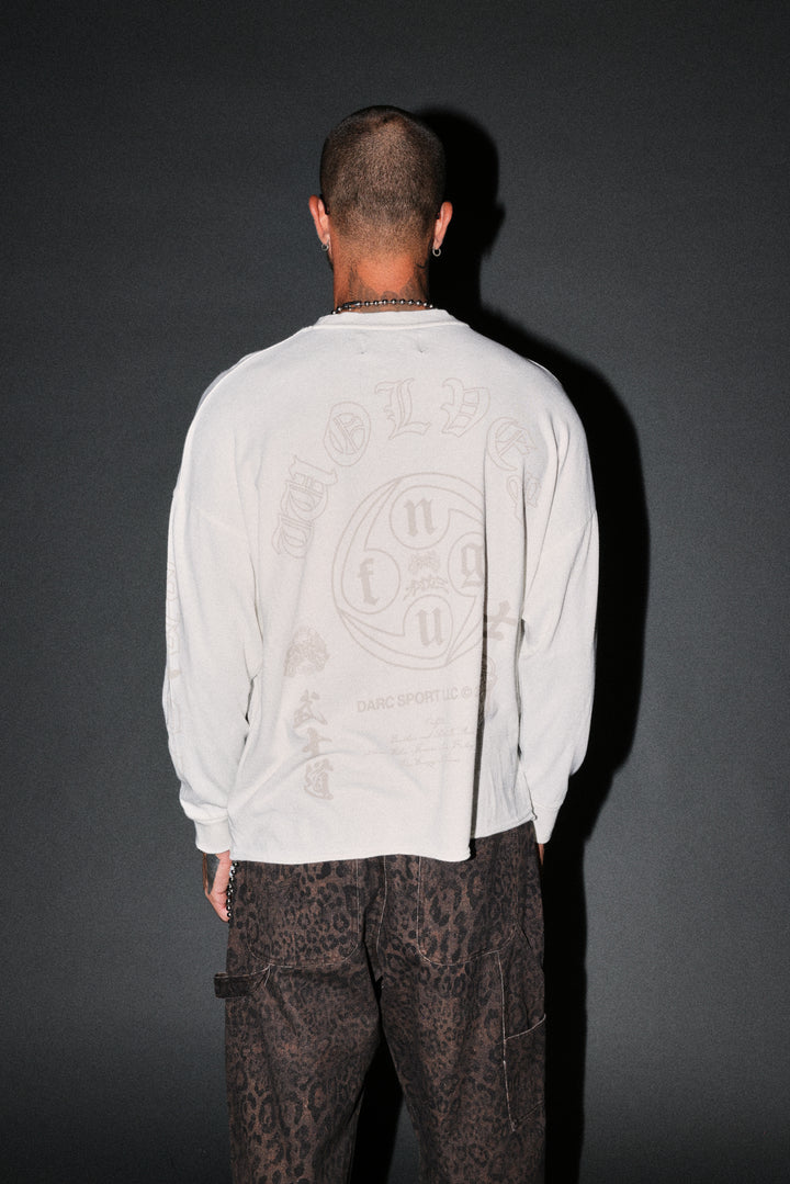 Kazoku Okami Premium Box Cut Ls Tee in Cream