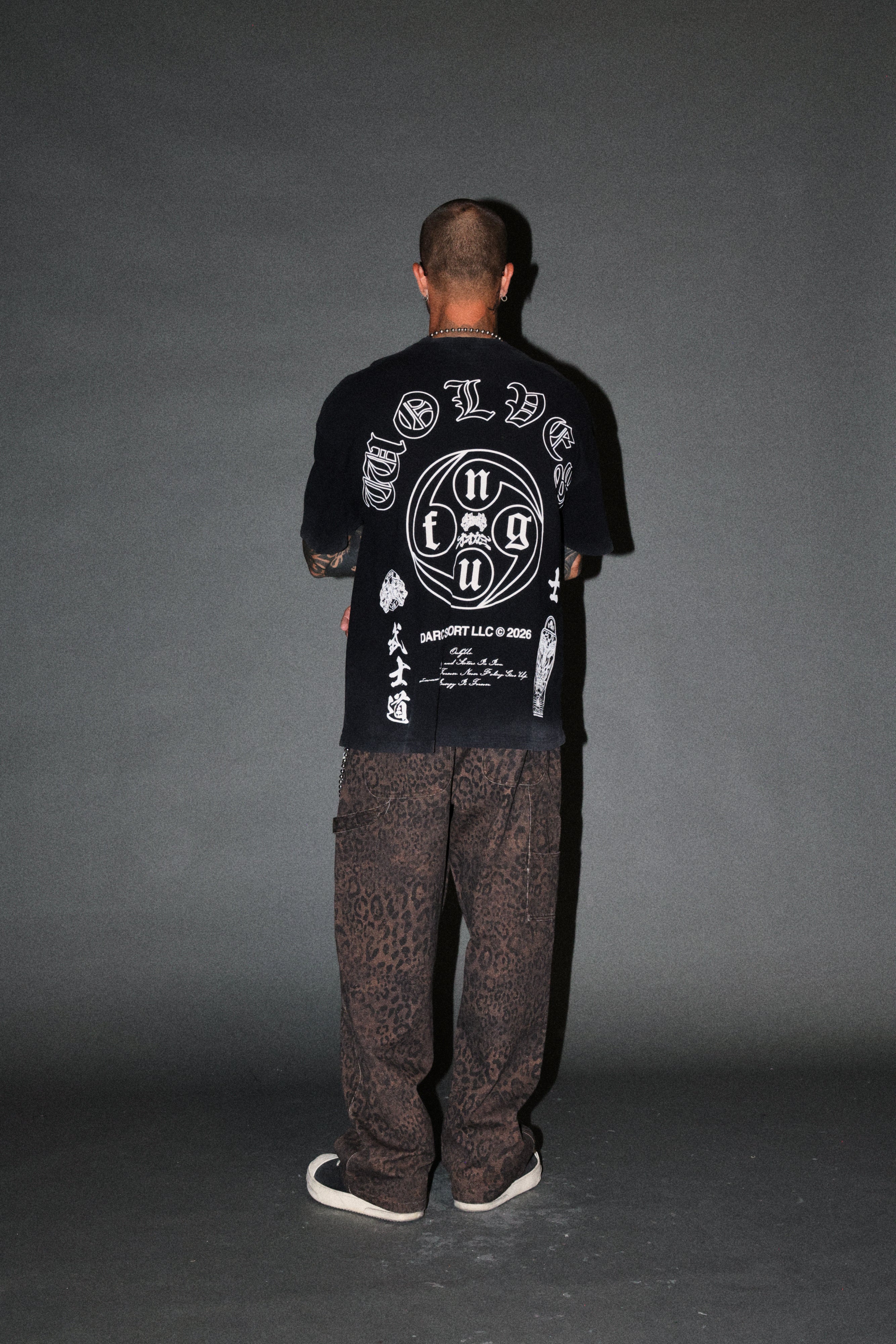 Kazoku Okami Premium Oversized Tee in Black