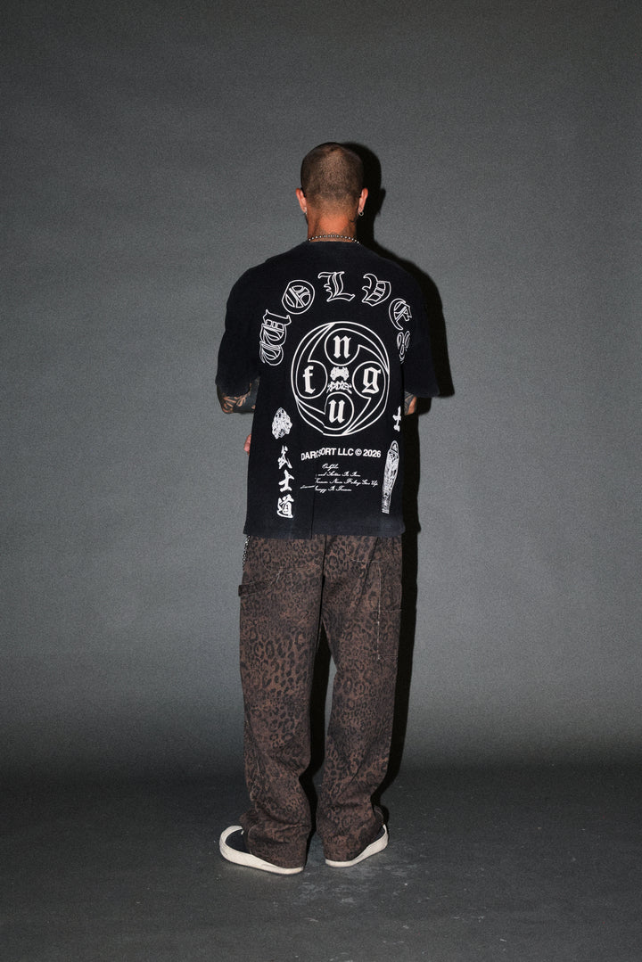 Kazoku Okami Premium Oversized Tee in Black