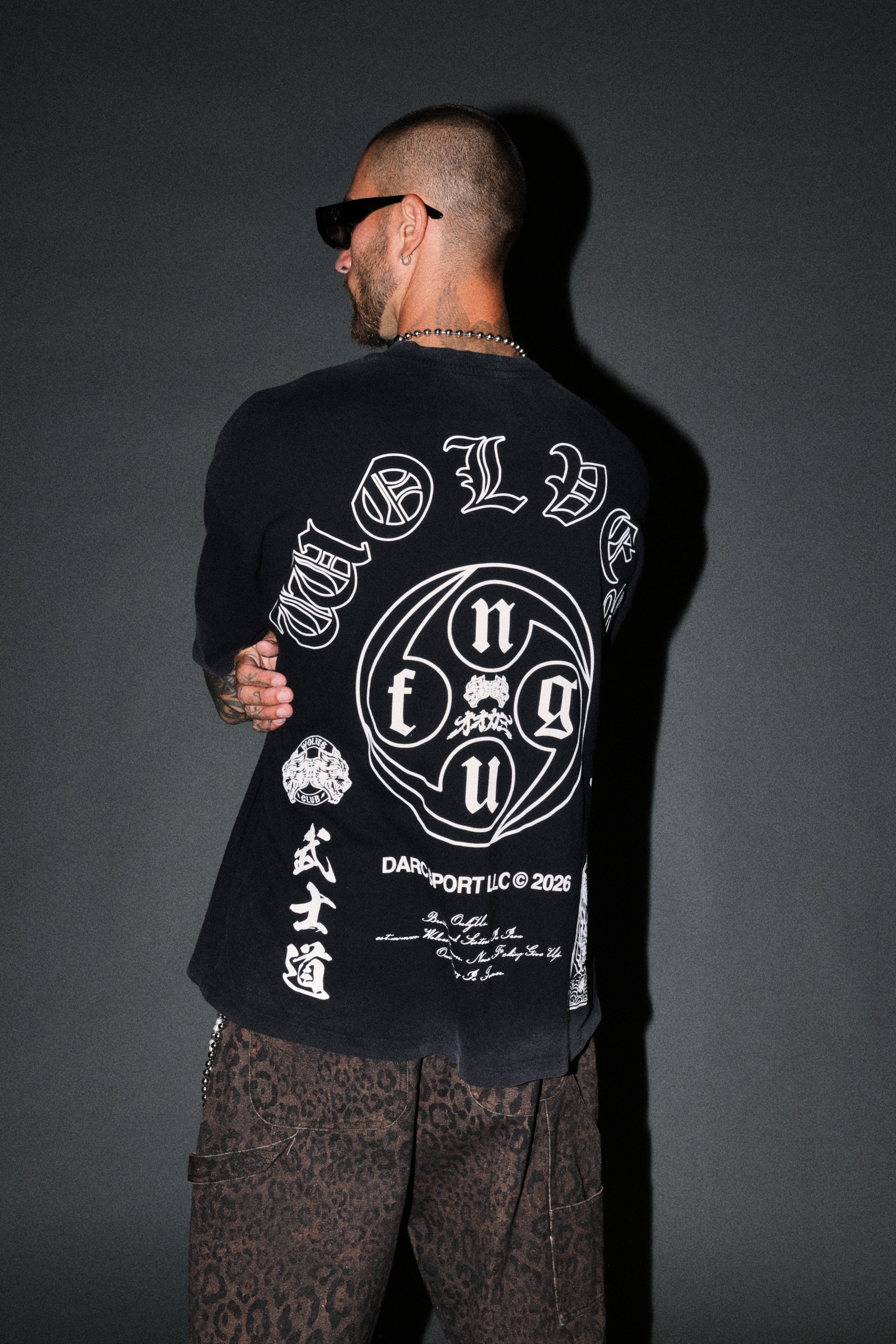 Kazoku Okami Premium Oversized Tee in Black