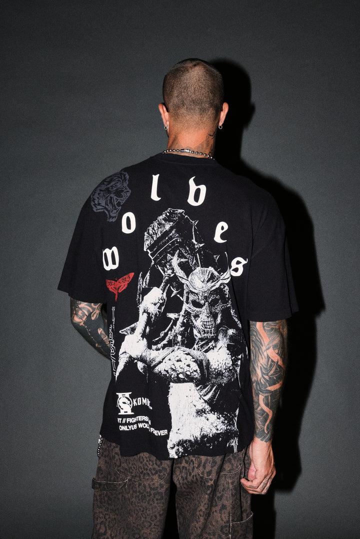 Shao Kahn Premium Oversized Tee in Black