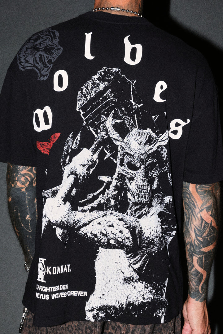 Shao Kahn Premium Oversized Tee in Black