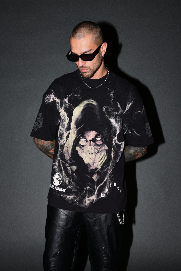 Scorpion Fire Premium Oversized Tee in Black