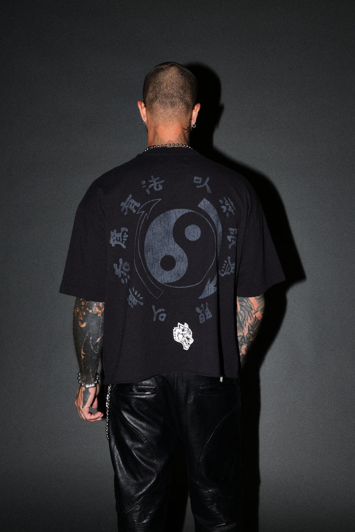 Bruce Lee Forever Distressed Grunge Box Cut Tee V2 in Black