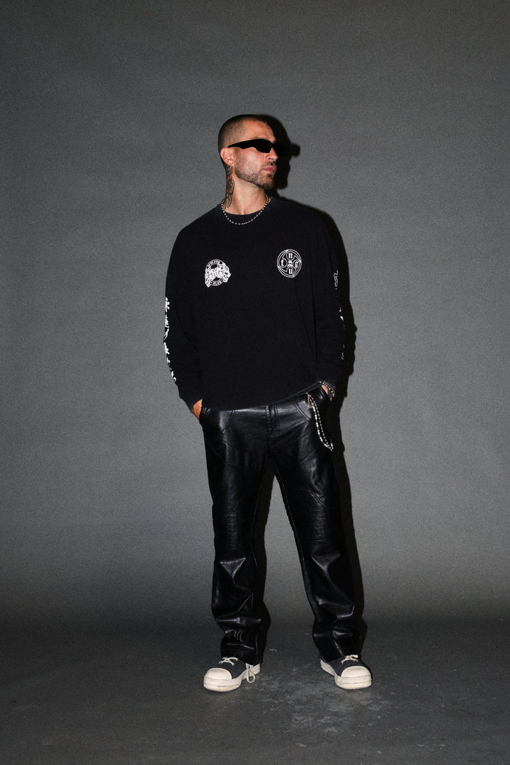 Kazoku Okami Premium Box Cut Ls Tee in Black