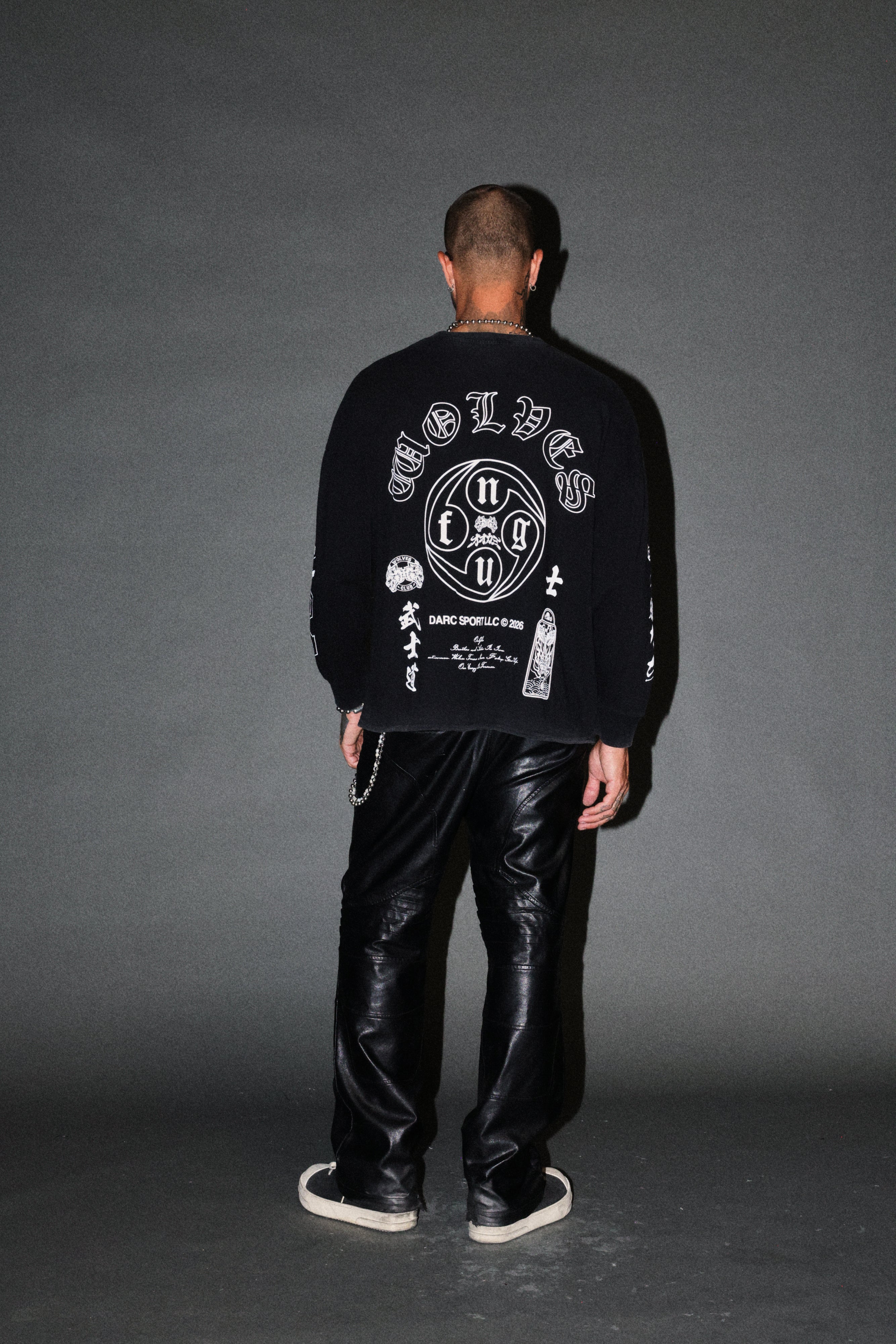 Kazoku Okami Premium Box Cut Ls Tee in Black