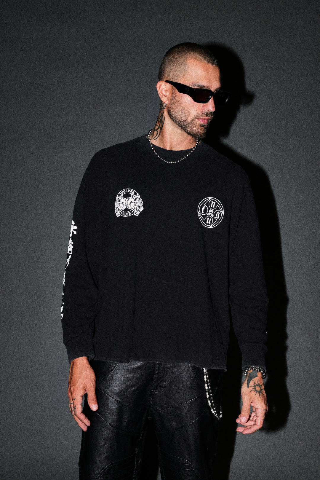Kazoku Okami Premium Box Cut Ls Tee in Black