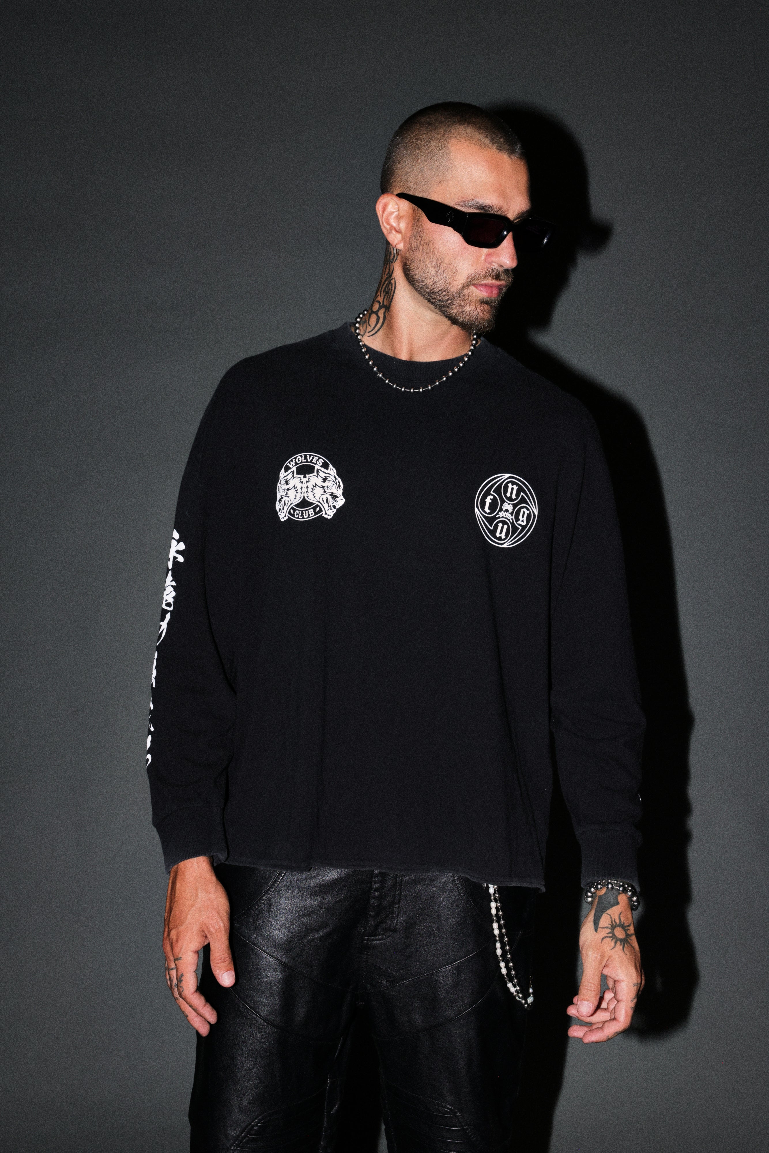 Kazoku Okami Premium Box Cut Ls Tee in Black