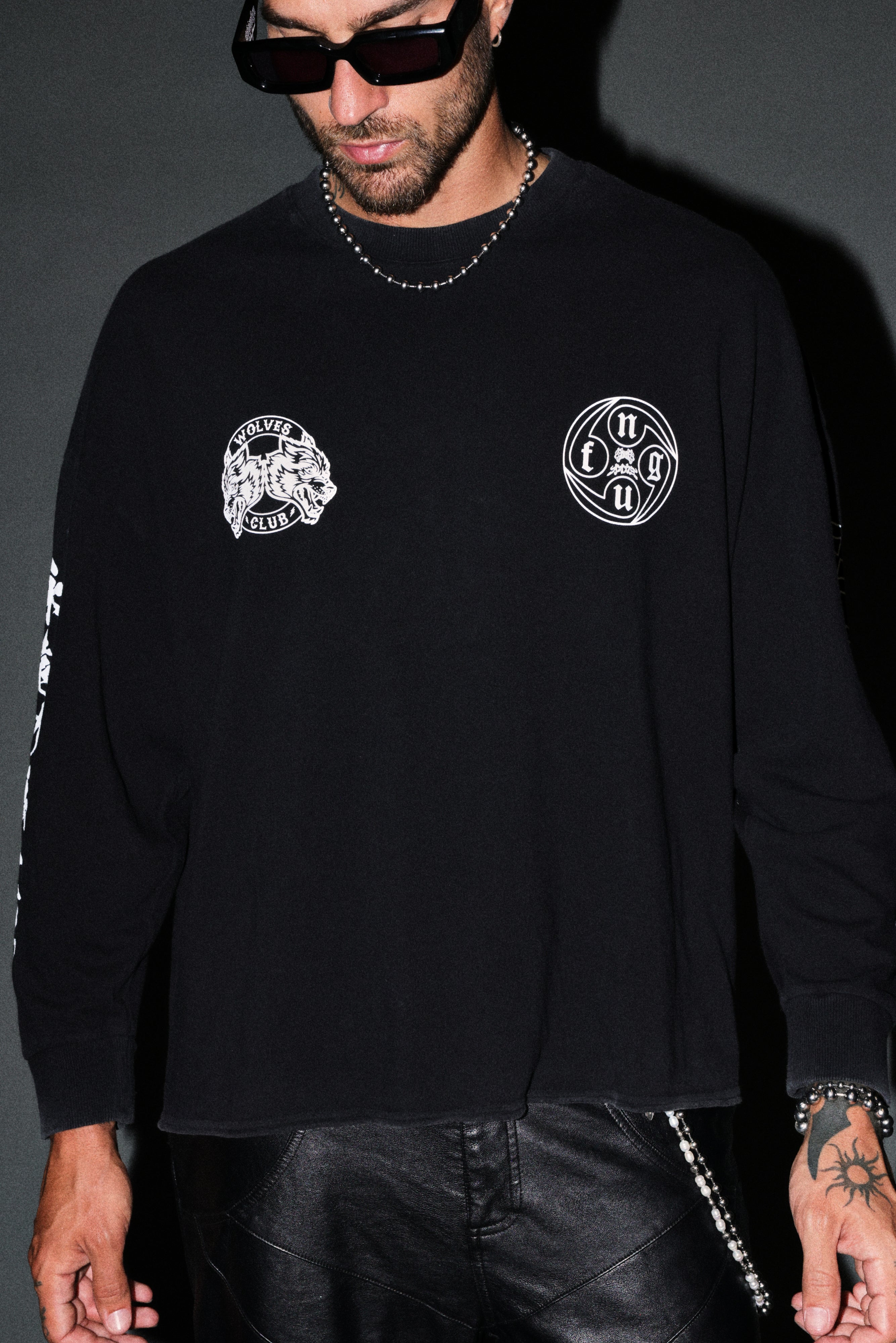 Kazoku Okami Premium Box Cut Ls Tee in Black
