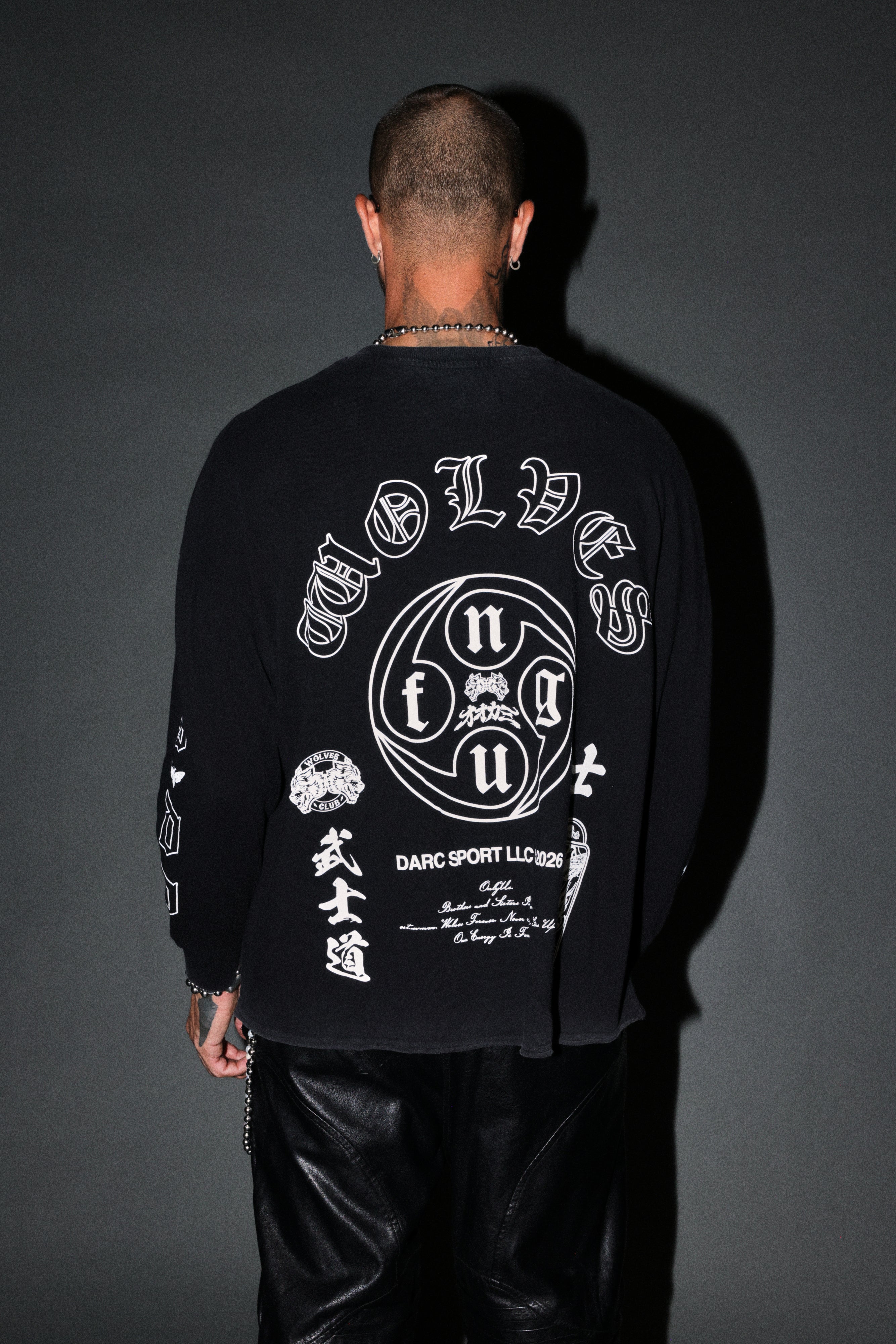 Kazoku Okami Premium Box Cut Ls Tee in Black