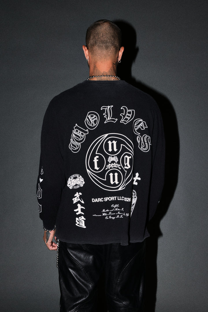 Kazoku Okami Premium Box Cut Ls Tee in Black