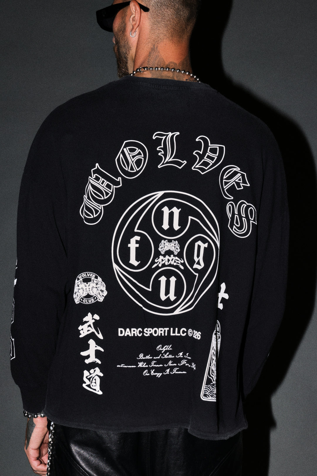 Kazoku Okami Premium Box Cut Ls Tee in Black