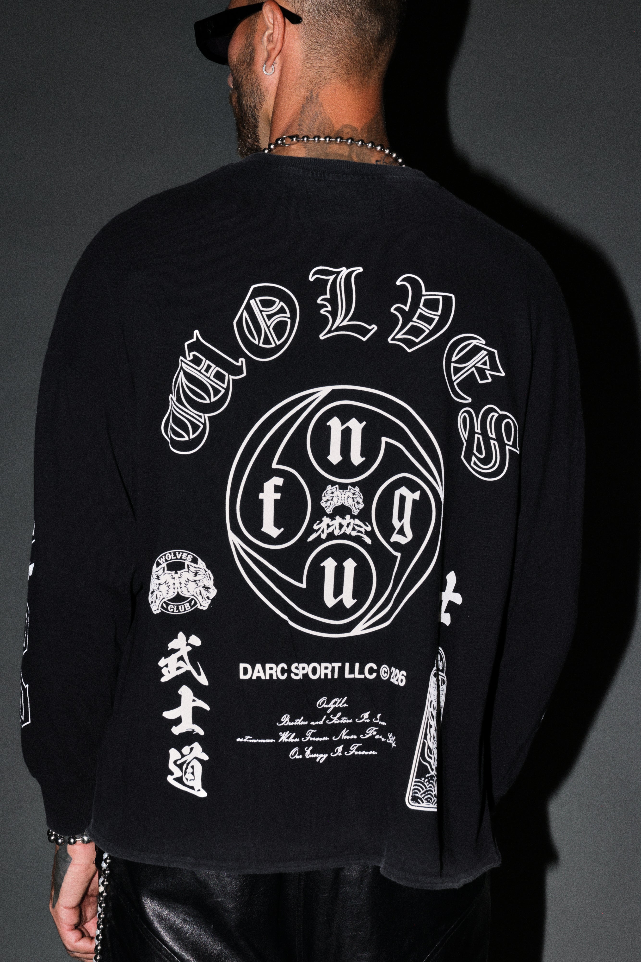 Kazoku Okami Premium Box Cut Ls Tee in Black