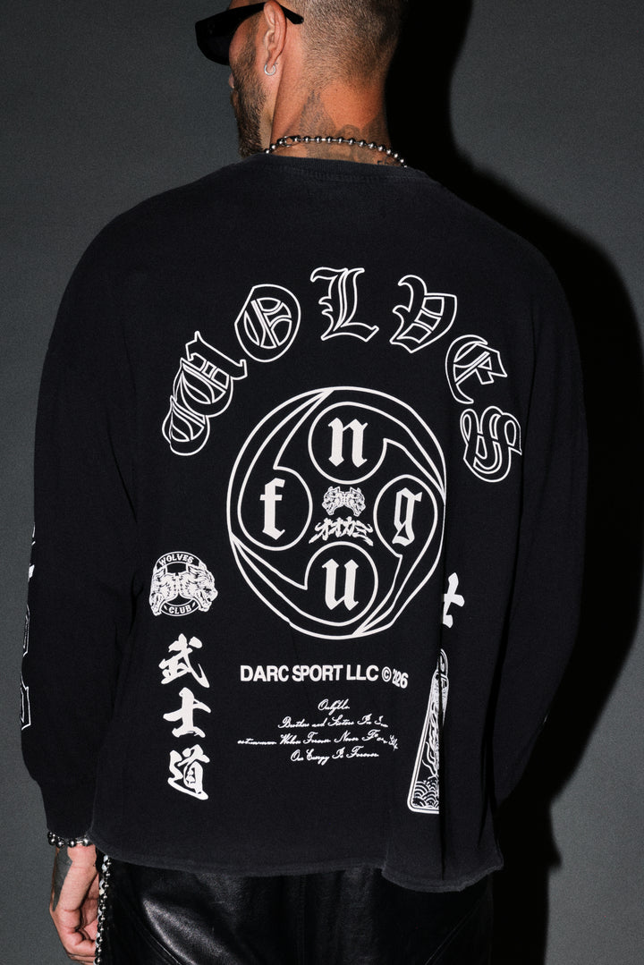 Kazoku Okami Premium Box Cut Ls Tee in Black